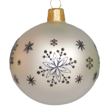  Üveg gömb Fehér 8 cm karácsonyfadísz