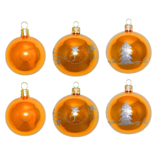  Üveg gömb szett arany 6 db 4 cm karácsonyfadísz