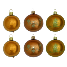  Üveg gömb szett arany 6 db 6 cm karácsonyfadísz
