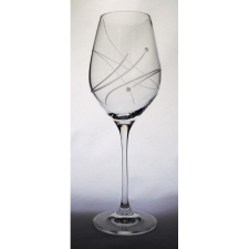  Üveg pohár swarovski dísszel bor 360ml átlátszó S/2 dekoráció