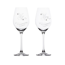  Üveg pohár swarovski dísszel "Mr+Mrs" üveg 360 ml S/2 dekoráció