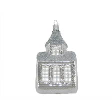  Üveg templom ezüst karácsonyfadísz