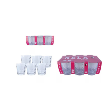 Üveg vizes pohár 250 ml 6 darabos üdítős pohár