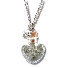  Üvegcsés kívánság nyaklánc szirmokkal nyaklánc