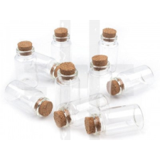  Üvegfiola dugóval 20x40 mm - 4 db/csomag dekorációs kellék