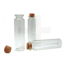  Üvegfiola dugóval 20x75 mm - 20 db/csomag dekorációs kellék