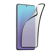Üvegfólia iPhone 15 Pro - full glue, flexibilis fólia fekete kerettel mobiltelefon kellék