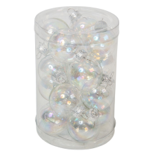  Üveggömb akasztós irizidáló 3,5cm 16db-os karácsonyfadísz