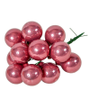  Üveggömb pick bársony rózsaszín fényes 2,5cm 12db-os