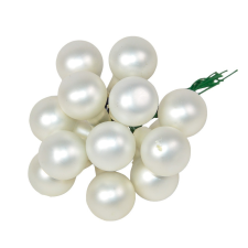  Üveggömb pick téli fehér matt 2cm 12db-os dekorációs kellék