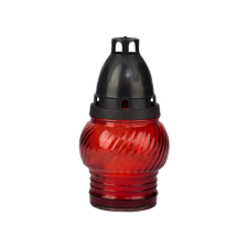  Üvegmécses LA-72-KP - Műanyag fedeles - Piros 14cm 25g mécses