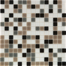  Üvegmozaik szőnyeg Black Grey Brown White 32,6 cm x 32,6 cm csempe