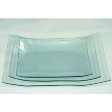  Üvegtál hajlított 28,2cm x 17,8cm x 5cm dekorálható tárgy