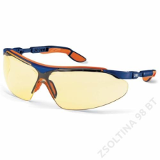 Uvex I-VO szemüveg, kék/narancs szár, sárga lencse