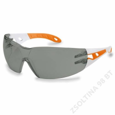 Uvex PHEOS S szemüveg, fehér/narancs szár, füst színű lencse