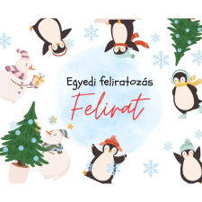  Üzenőkártya a Te feliratoddal, több méretben, pingvines party kellék