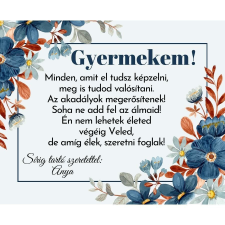 Üzenőkártya több méretben, változtatható felirattal, Gyermekem party kellék