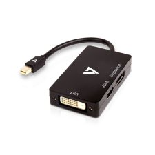 V7 Mini DisplayPort VGA/DVI/HDMI Adapter V7 V7MDP-DPDVIHDMI-1E Fekete audió/videó kellék, kábel és adapter