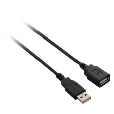 V7 USB-A anya - USB-A apa hosszabbító kábel 1.8m fekete (V7E2USB2EXT-1.8M) kábel és adapter