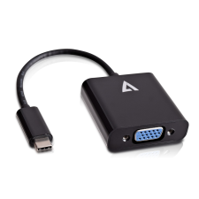 V7 V7UCVGA-BLK-1E USB Type-C - VGA (Apa-Anya) Átalakító Fekete kábel és adapter