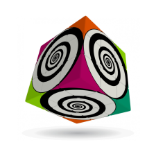  V-Cube 3x3 versenykocka-egyenes forma, Funky Spirál minta (matrica nélküli) oktatójáték