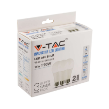 V-tac 15W E27 természetes fehér LED égő csomag (3 db) - SKU 2820 izzó