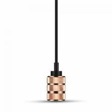 V-tac - 3782 Rosegold csillár (E27) - fekete vezetékkel világítás