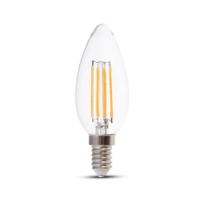 V-tac 4W E14 meleg fehér filament LED gyertya égő - SKU 214301 izzó