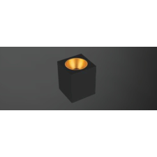 V-tac felületre szerelhető GU10 LED spot szögletes lámpatest, fekete, narancs belsővel - 6693 világítás