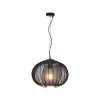 V-tac gömb alakú dekoratív szövet és fém csillár, E27 foglalattal, fekete - SKU 24116