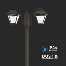 V-tac kültéri, 2 fejes kandeláber, fekete, E27 foglalattal - SKU 8688 kültéri világítás