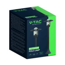 V-tac kültéri állólámpa, üveg búrával, 98cm magas, fekete, E27 foglalattal - SKU 10423 kültéri világítás