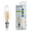 V-tac LED lámpa E14 (4W/300°) Gyertya, hideg fehér