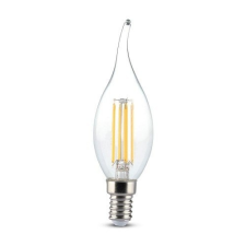 V-tac LED lámpa , égő , izzószálas hatás , filament ,  gyertya , láng , E14 foglalat , 4 Watt ,... izzó