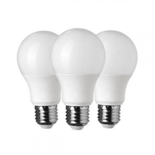 V-tac LED lámpa , égő , körte , E27 foglalat , 9 Watt , természetes fehér , 3 darabos csomag izzó