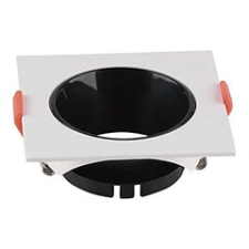 V-tac Négyzet alakú spot lámpatest (6651), billenthető, fekete-fehér világítás