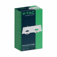 V-tac négyzet GU10 2 foglalatos LED spotlámpa keret, fehér lámpatest - SKU 10298 világítás
