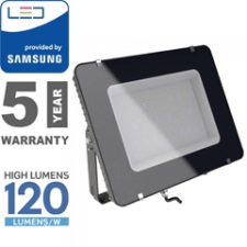 V-tac PRO LED reflektor fekete (500W/100°) hideg fehér, 120lm/W, Samsung kültéri világítás