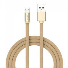 V-tac Ruby USB - Micro USB pamut-szövetkábel (1 méter) arany - USB 2.0 kábel és adapter