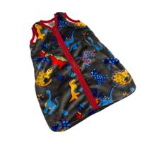 Vaganza 2 Rétegű Wellsoft Hálózsák - Szürke Színes Dinó 68 hálózsák, pizsama