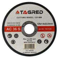  Vágótárcsa, Címkézett, fémhez, acélhoz és sárgarézhez 125x1,6 mm csiszolókorong és vágókorong