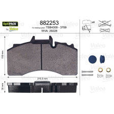 Valeo fékbetétkészlet, tárcsafék VALEO 882253 autóalkatrész