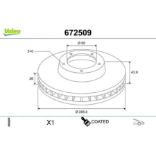Valeo féktárcsa 672509 autóalkatrész