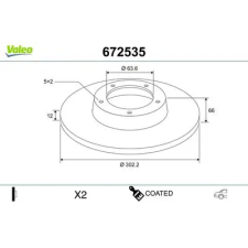 Valeo féktárcsa 672535 autóalkatrész
