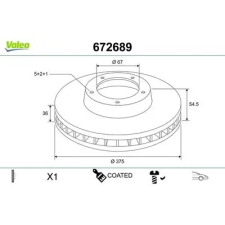 Valeo féktárcsa 672689 autóalkatrész