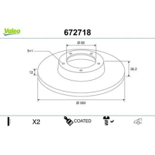 Valeo féktárcsa 672718 autóalkatrész