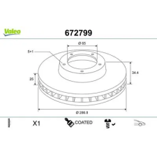 Valeo féktárcsa 672799 autóalkatrész