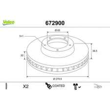 Valeo féktárcsa 672900 autóalkatrész