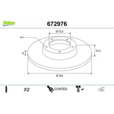 Valeo féktárcsa 672976 autóalkatrész