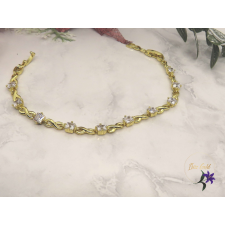  Valéria antiallergén virágos köves karkötő végtelen jellel 14K - fehér karkötő